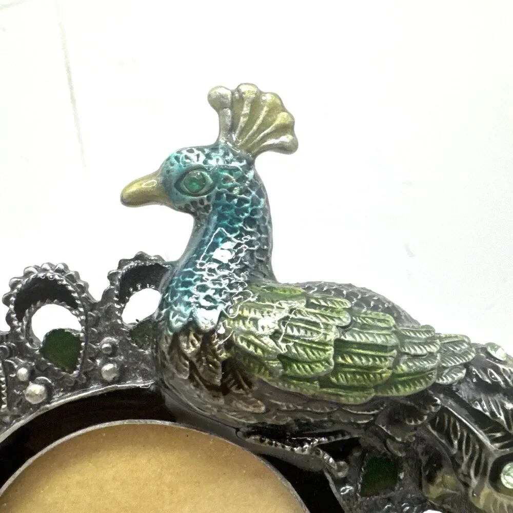 Peacock picture frame with green rhinestones from Pier One, pre-owned, not used